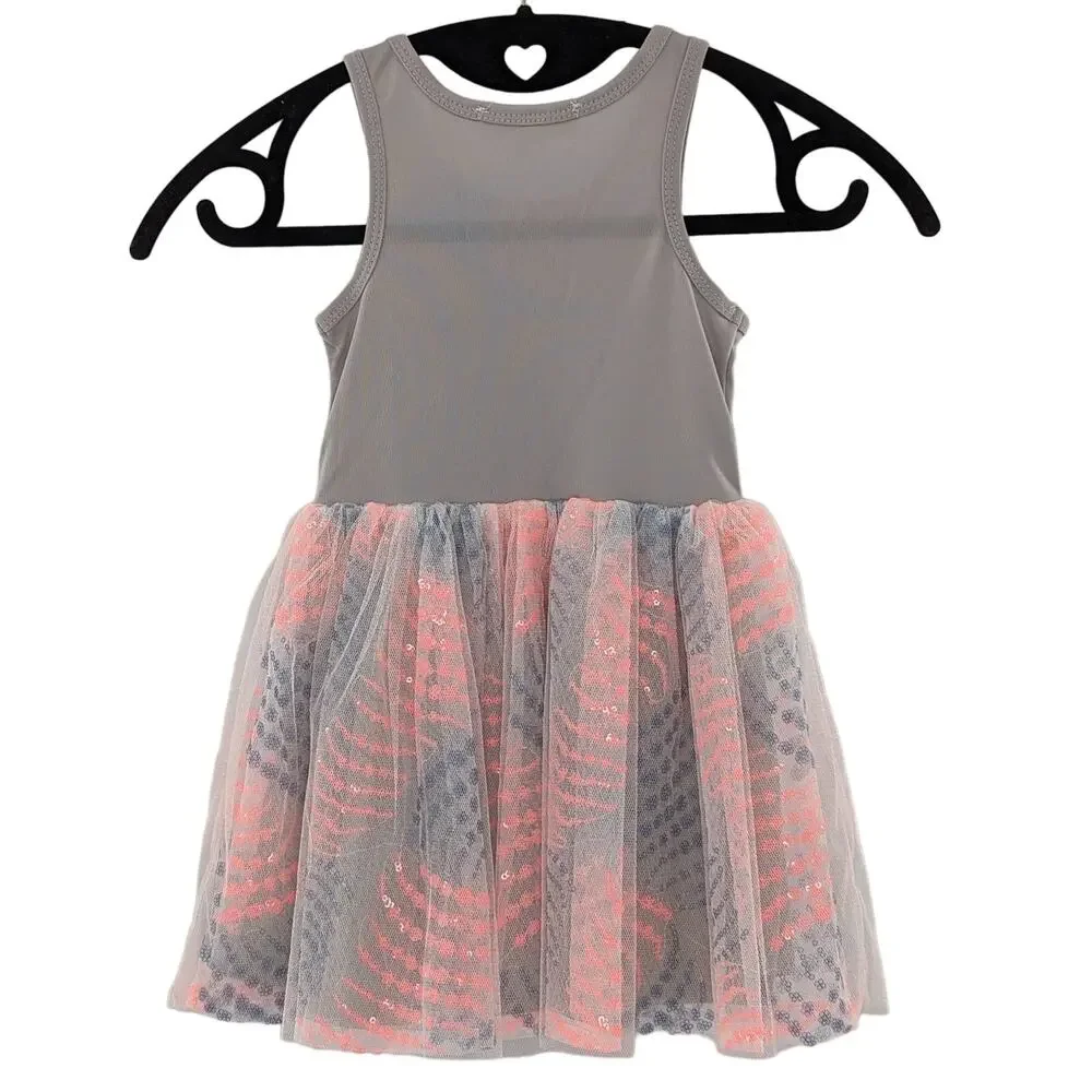 Girls Tulle Dress Pink Grey Truly Me by Sara Sara Size 2T